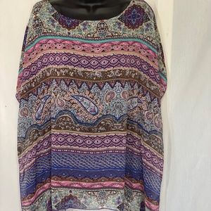 susan lawerance sheer boho top summer cover flirty swim suit cover.